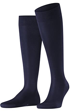 FALKE Tiago M Kh sostenibili cotone filo di Scozia al ginocchio tinta unita 1 paio, Calzini lunghi Uomo, Blu Dark Navy 6375, 43-44
