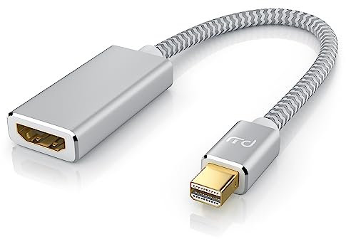CSL - 4k Mini DisplayPort zu HDMI 2.0 Adapter – Mini DP Kabel – 4k@60Hz - Thunderbolt - Audio und Video – kompatibel mit Apple Lenovo Surface - Silber