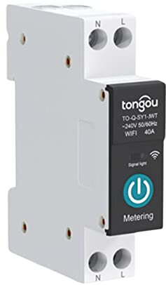 Disjoncteur WIFI intelligent Interrupteur Connecté, 25A DIY Interrupteur Intelligent Compatible avec Alexa, Home, TUYA/Smart Life APP Contrôle à Distance, Commande Vocale et Fonction de Temps