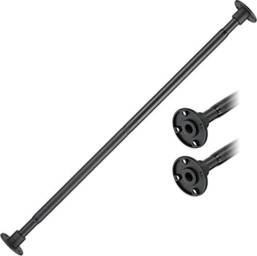 Duschvorhangstange im Eisen Industrieller Stil, 74-236 cm Spring Teleskopstange Duschvorhangstange Ausziehbar für Dusche und Badewanne, inkl Schrauben und Dübeln/Matt-Schwarz