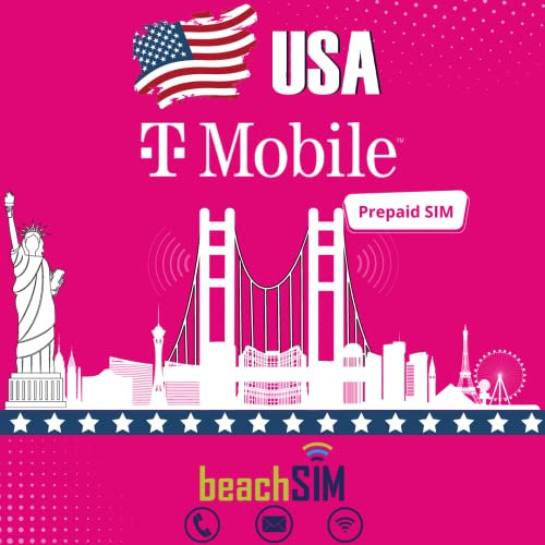 BeachSIM T-Mobile USA SIM unbegrenzte Daten, 5GB Kanada/Mexiko & Anrufe & SMS (USA & Kanada & Mexiko - 30 Tage)