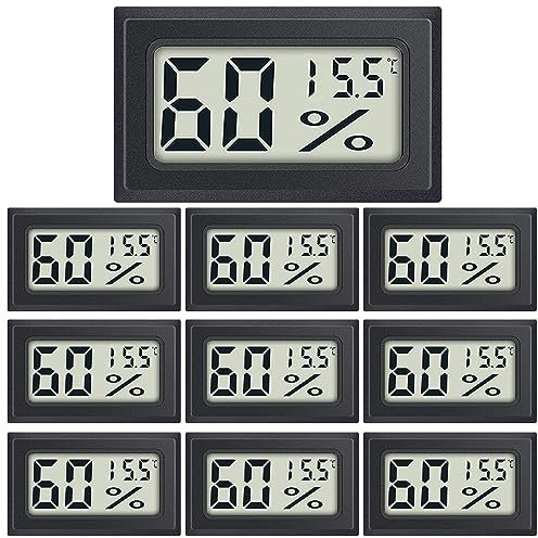 Grelume 10 pezzi mini termometro digitale igrometro con gradi Celsius(°C),misuratore di umidità della temperatura del monitor dell'umidità interna(senza batterie)