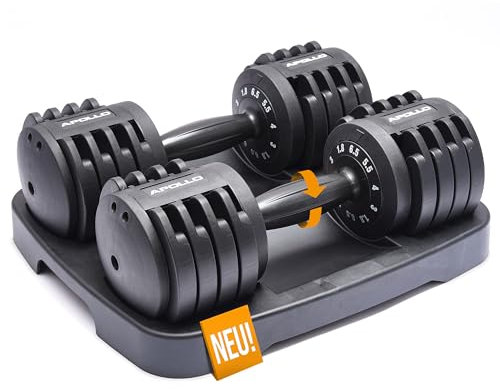 Apollo verstellbare Hanteln, Kurzhantel Set für den Sport Zuhause, variable Gewichte für Frauen & Männer, Dumbbell Training, Sporthantel, Hantel mit Schnellverschluss, Weights Set, Systemhanteln