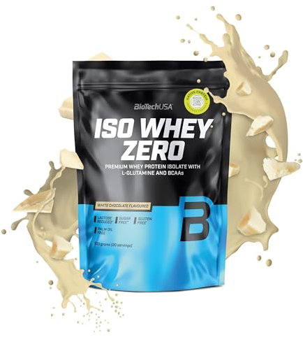 BioTechUSA Iso Whey Zero | Premium Whey Protein Isolate | Grass-Fed | Enzyme-Free | Sugar- and Gluten-Free, 500 g, White Chocolate