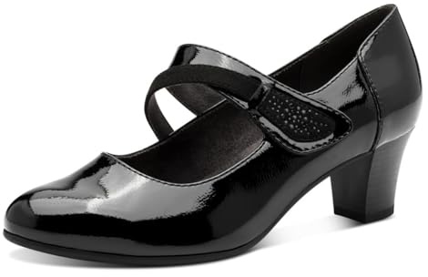 Jana Mary Jane Femme à Bride Vegan, Black Patent, 39 EU