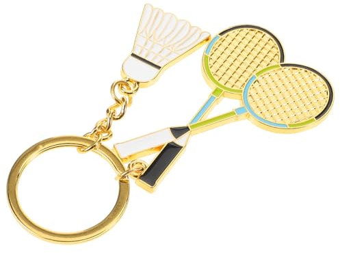 Happyyami llavero de bádminton abalorio de llavero red de pickleball Grillo Accesorio de bádminton Bolso con diseño de bádminton Colgantes de llavero llaveros de pelota de bádminton Metal