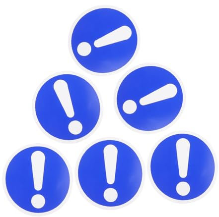 BUGUUYO Autocollants D'avertissement en Pvc Bleu Forte Adhérence, 6pcs pour Équipements et Bagages, pour Bureaux et Usines