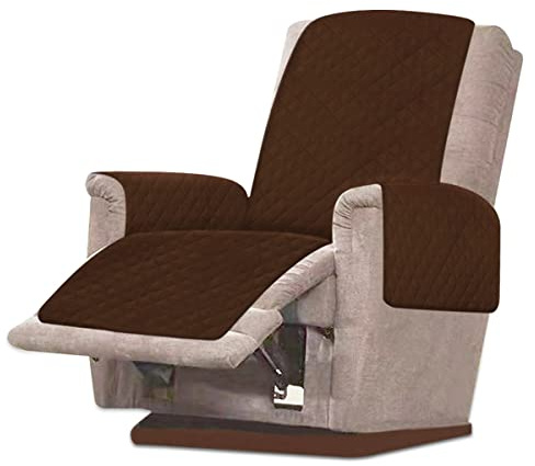 GWCYMYD Sesselschoner Höhe 200cm x Breite 172cm Gebürstete und Vliesmaterialien Sesselbezug mit verstellbarem Gummiband Warm und Weich Sesselauflage für Liegestühle Sofas Sessel (1 x Braun)