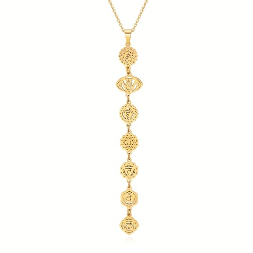 AITENME Lång berlock 7 chakra halsband kvinnor yoga modeaccessoarer justerbar kedjeanda presentsmycken smycken Y formad dansfest