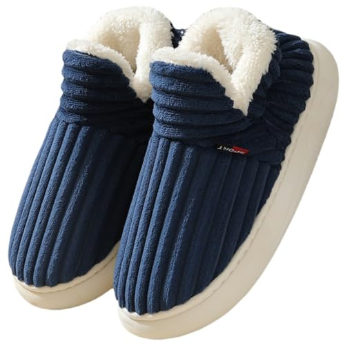 DURINM Pantofole Uomo Invernali Ciabatte Donna Caldo with Memory Foam Pelose Calde Comode Fluffy Antiscivolo Autunno Interno Esterno All'Aperto Peluche Scarpe di Cotone Morbide