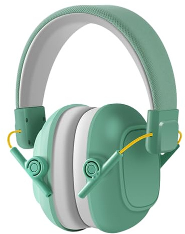 Children's hearing protection earmuffs noise reduction SNR 26dB adjustable ear straps suitable for children aged 3-16 years old for learning sleeping and other high noise environments Mint Green