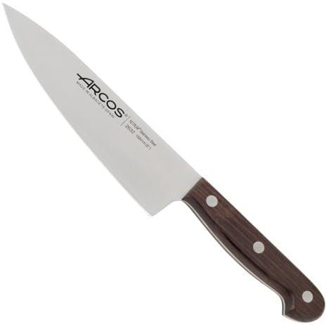 Arcos Serie Atlantico - Cuchillo Cocinero - Hoja de Acero Inoxidable de 155 mm - Mango de madera Palisandro color marrón