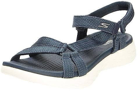 Skechers Damen On-the-go 600 Brilliancy Knöchelriemchen Sandalen, Navy Textile Trim, 37 EU