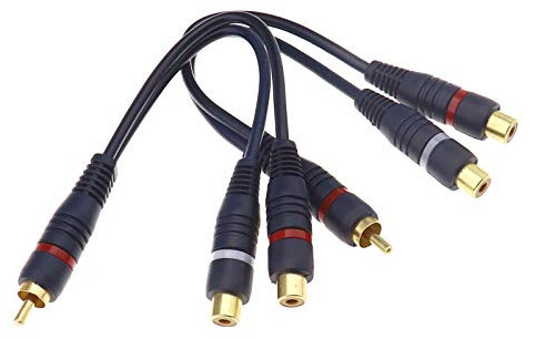 OTOTEC 2x 20cm Phono Y-Splitter-Kabel Von 1 Cinch-Stecker auf 2 Cinch-Buchse Kabel
