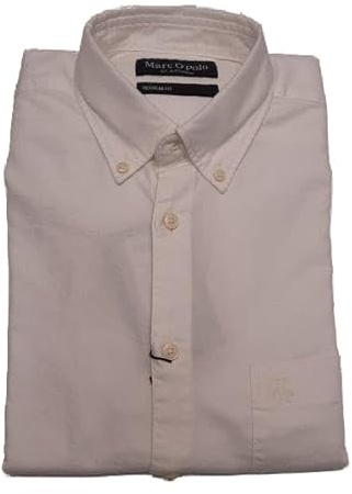 Marc OߴPolo Hommes Chemise Regular Fit Manches Longues, Blanc Cassé (Egg White), S