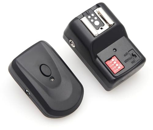 Juego de Disparador de Estudio de Flash de Radio Inalámbrico de 16 Canales, Disparador de Flash de Estudio Inalámbrico que Incluye un Transmisor, un Receptor Y una Línea de Sincronización para Nikon,