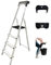 MYPRO ® PREMIUM LINE Folding Step Ladder, 3-8 Steps Ladder, Multi-Purpose Stepladder, Indoor/Outdoor step, Lightweight, Portable, Platform Ladders For Kitchen Home Garden (4-Step)
