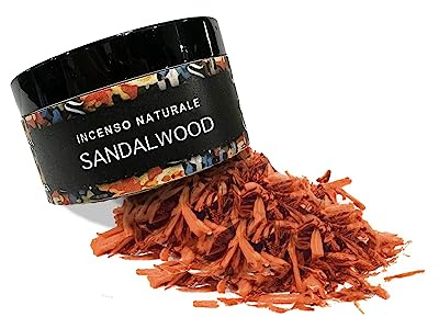 Ren naturlig hartsrökelse korn och löv - elegant och praktisk förpackning - 75 ml - rökning och luftrening (SANDALO)