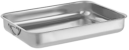FLOVIA COOK BY NATURE Auflaufform 30cm, Backform Edelstahl Rechteckig Ofenform mit Haltegriffen Rechteckiges Backblech Gesund und leicht zu reinigen