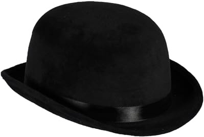 Thetru Melon Top Colour Velour with Satin Ribbon 60 cm Black Bowler Hat Adult