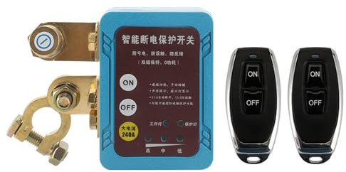 Shkalacar Auto Batterie trennschalter, 12V 240A Batterieschalter mit Geringer Verbrauch, Fernbedienung, Fernbatterie Trennschalter für Auto LKW Boot Batterieschutz(mit manuellem Schalter)