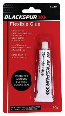 1x 20g Flexible Glue - Strong Fast-Acting Multi-Purpose Waterproof Adhesive for Fabric, Metal, Wood, Rubber, Shoe Repair - by Blackspur
