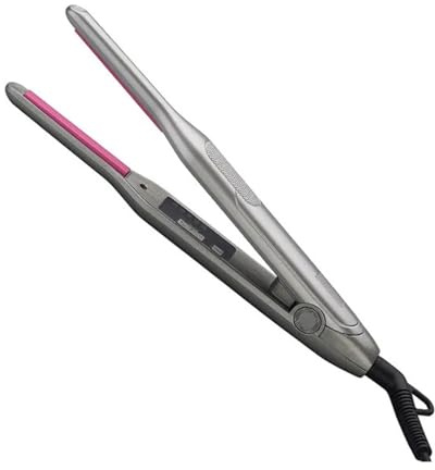 WLLKIY Mini bigoudi Crayon lisseur 2 en 1 Fer Plat étroit Le Plus Fin en céramique avec Affichage LED for Barbe et Cheveux Courts fangzi (Color : Gris, Size : EU)