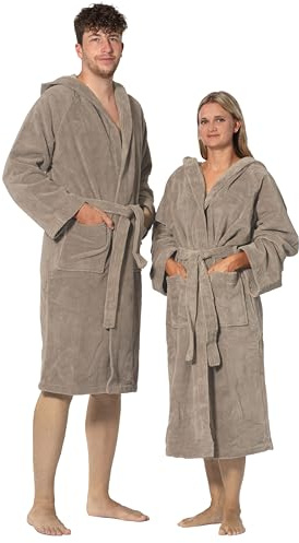 ZOLLNER Badrock med huva, 50 % polyester, 50 % bomull, 568, Fango, M