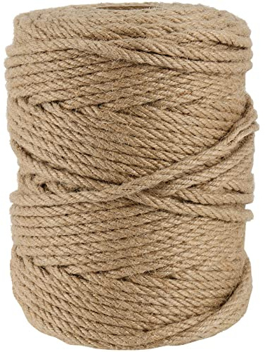 HEIYUET 150m x 5mm Juteschnur zum Basteln, Dick Jute Schnur Geflochtene Jutekordel Hanfseil, Natürliches Juteseil für Garten, DIY Basteln, Pflanzenbindung, Dekoration & Verpackung