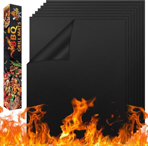 CIRULLI 8er Set BBQ Grillmatte für Gasgrill,50x32 grillmatte,Wiederverwendbar,GrillmatteZuschneidbare Größe,Hitzebeständig Grillmatte für Holzkohlegrill,Grill,Backofen