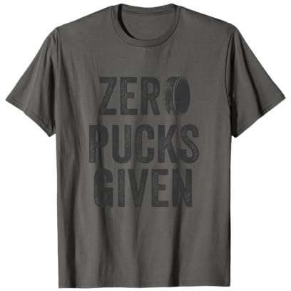 Zero Pucks Given Sarcastic Adult Hockey Men's Women's Retro T-Shirt