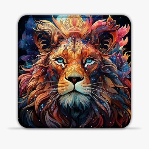 LJSPTU Gaming Mouse Mat Leo Portable (8-inch SU Fabric Mouse Pad Stitched Edges Non-Slip Base 360° Smooth Tracking for Esports, Compact for Travel Gaming Setup