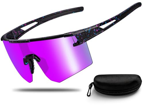 Schnelle Brille, Fahrradbrille Sonnenbrille Herren Damen, Sportbrille für Rennrad Radfahren, UV400 Schutz Laufbrille Radbrille MTB Rave Brille für Eine Vielzahl von Outdoor Aktivitäten