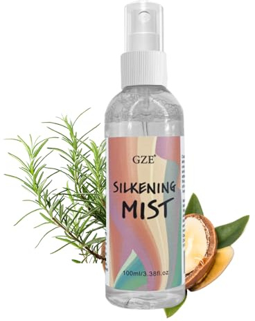 GZE Seidenseidespray – 100 ml natürliches Haar Frizz Control Spray mit Arganöl & Rosmarin, schwereloser Leave-In Conditioner für seidig glattes Haar, Reisegröße, vegan & tierversuchsfrei