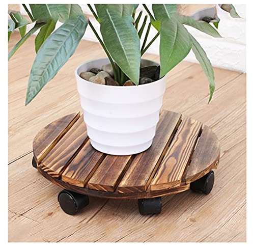 Rullo per piante con ruote, supporto rotondo per piante in vaso, 30 cm, per grandi vasi da fiori, supporto mobile per piante facile da spostare