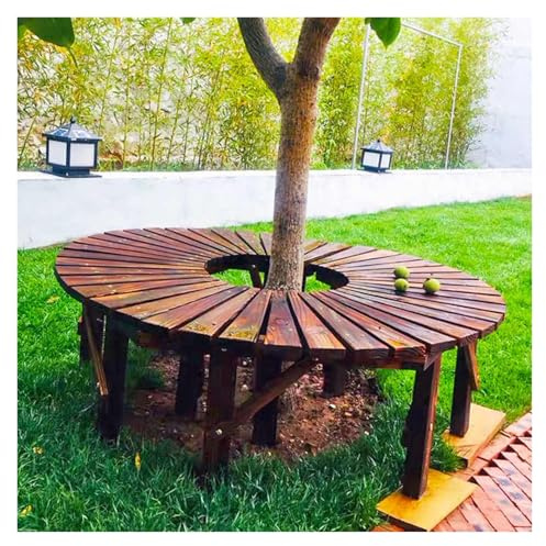 Genérico Banco De Árbol Envolvente, Asiento Semicircular Que Optimiza El Uso del Espacio, Soporta hasta 400 Kg,For Terraza, Jardín Y Exterior.