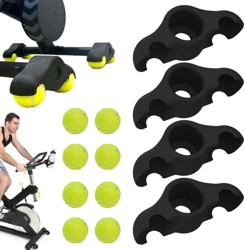 Inomhuscykel tryckfot adaptrar, inomhuscykel tränare stödtillbehör | Halkfri 4X växling tränare med 8-pack tebollar