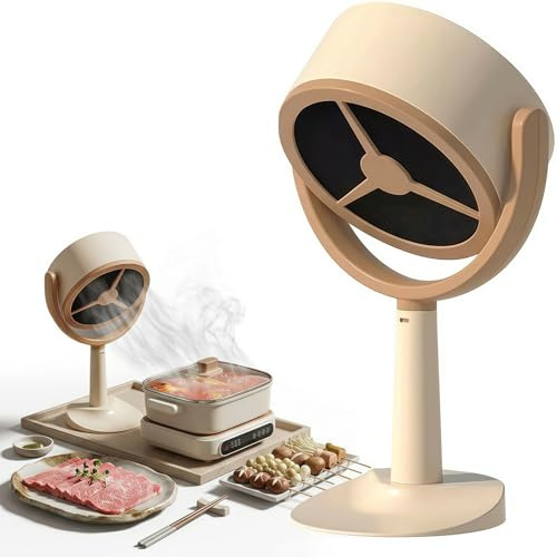 Table Mini Cooker Hood Portable Air Purifier - Mobile Dunstabzugshaube mit Aktivkohle, Rauch und Geruchsfilter für Zigaretten, Kompakt und Tragbar, USB und Akku, für Zuhause und (Black-plug)
