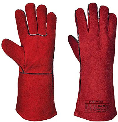 Portwest Welders Gauntlet, Color: Red, Size: XL, A500RERXL