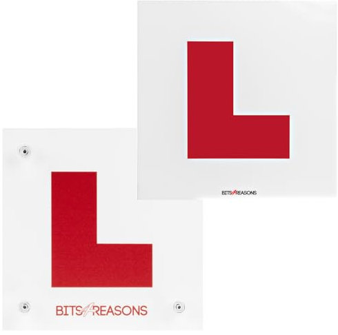 BITS4REASONS PROFESSIONAL GRADE L PLATES KIT MAGNETIC & GLASS WINDOW APPLICATION NO ADHESIVE HEAVY DUTY REUSABLE USED ON OUR OWN DRIVING SCHOOL CARS