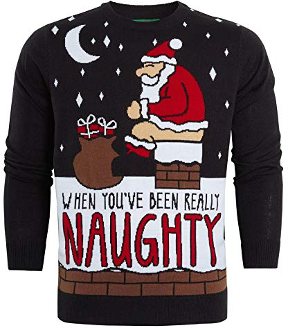 shelikes Christmas Jumper for Mens Novelty Knitwear Xmas Sweaters Long Sleeve Funny Pullover Tops | Ugly Jumpers | Santa Sweatshirt | Festive Sweater