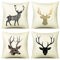 Artscope 4er Set Samt Hirsch Kissenbezug Dekorative Super Weich Kissenhülle mit Elch und Hirsch Muster Dekokissen für Sofa Bett 45x45cm