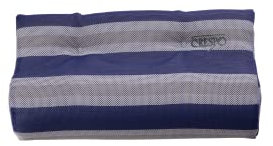 Crespo Sonnenliege Kissen Garten Liege Stuhl Kopf Stütze Klappstuhl Nacken Rolle Blau gestreift