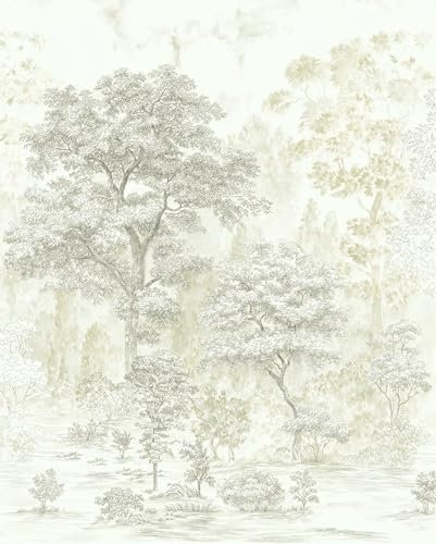 Komar Noble Trees LJX4-025 - Carta da parati in tessuto non tessuto, dimensioni: 200 x 250 cm (larghezza x altezza), per soggiorno, decorazione da parete, camera da letto, fogliame, alberi, fiori