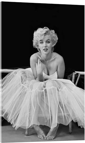 Posterlounge Marilyn Monroe in tutù Stampa su vetro acrilico di Celebrity Collection 40 x 60 cm Nero e Bianco Quadri Decorazione per pareti
