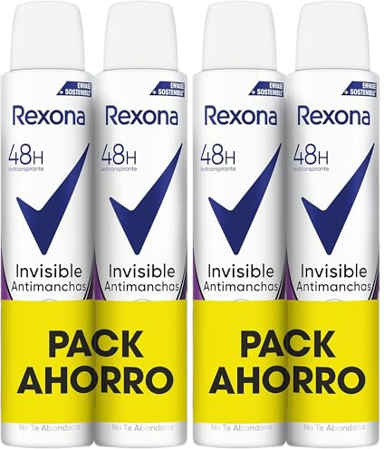 Rexona Invisible Desodorante Aerosol Antitranspirante para mujer Black&White Pack Ahorro 200ml 2x (Paquete de 2)