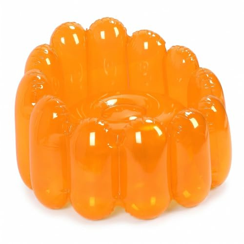 Bewinner Divano Gonfiabile con Ottomana, Divano Gonfiabile per Esterni Portatile, Poltrona Ad Aria Pieghevole, Divano Pigro Gonfiabile per Camere, Campeggio, Casa (ORANGE)
