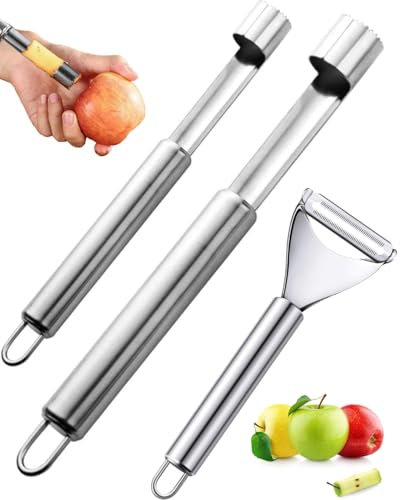 MYGLOAR 3PCS coltelli per togliere Il torsolo e sbucciare la Frutta Tagliatorsolo per Mele con Lama in Acciaio Inossidabile, Tagliatorsolo per Mele con Anello per Appendere per Rimuovere i torsoli