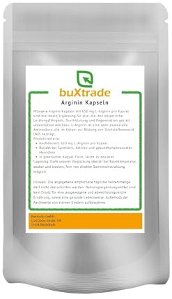 100 Stk. L-Arginin Kapseln | reine Aminosäure | Hochdosiert | Nahrungsergänzungsmittel | L-Arginin Base | ca 77 g