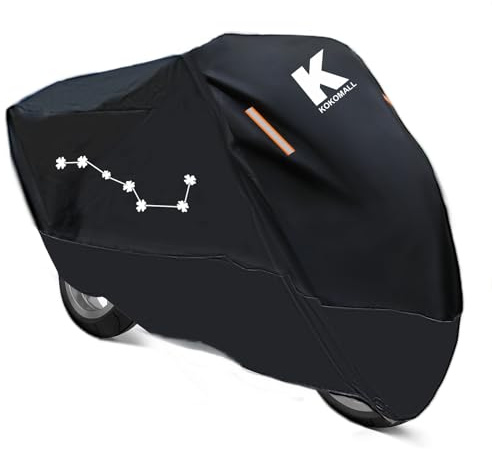 KOKOMALL Funda para Moto Impermeable Exterior Interior 210D Poliéster Cubierta Motocicleta Scooter 245 * 105 * 125 CM (2XL)